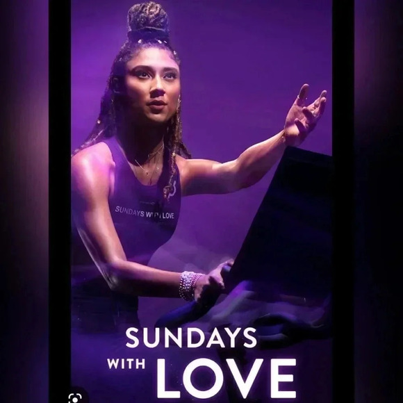 WITH X Peloton Sundays With Love Purple Sports Bra and Leggings SET - Picture 6 of 6